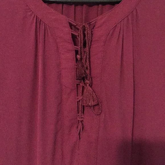 Eggplant Time & Tru Tunic with cute lace up detail - Picture 3 of 3